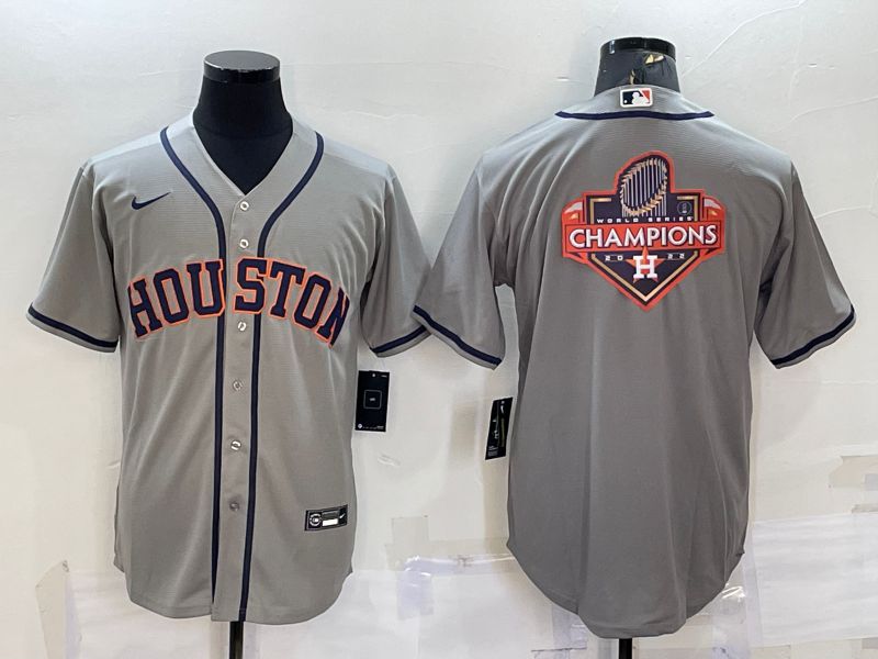 Men Houston Astros Blank Grey Game Nike 2022 MLB Jersey